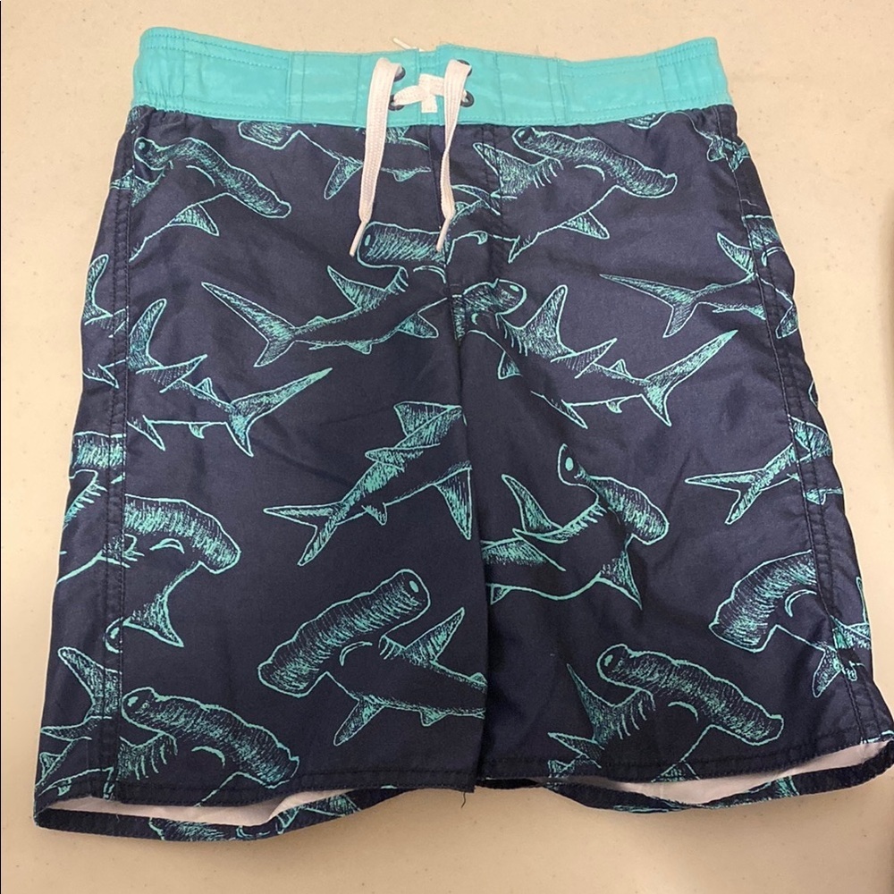 Kids Shark Print Swim Shorts